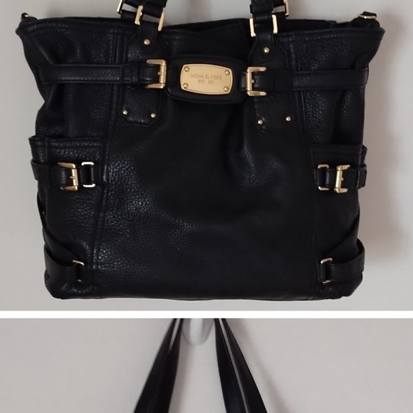 Michael Kors Gansevoort Black Large Pebbles Leather Shoulder Bag - Picture 5 of 5